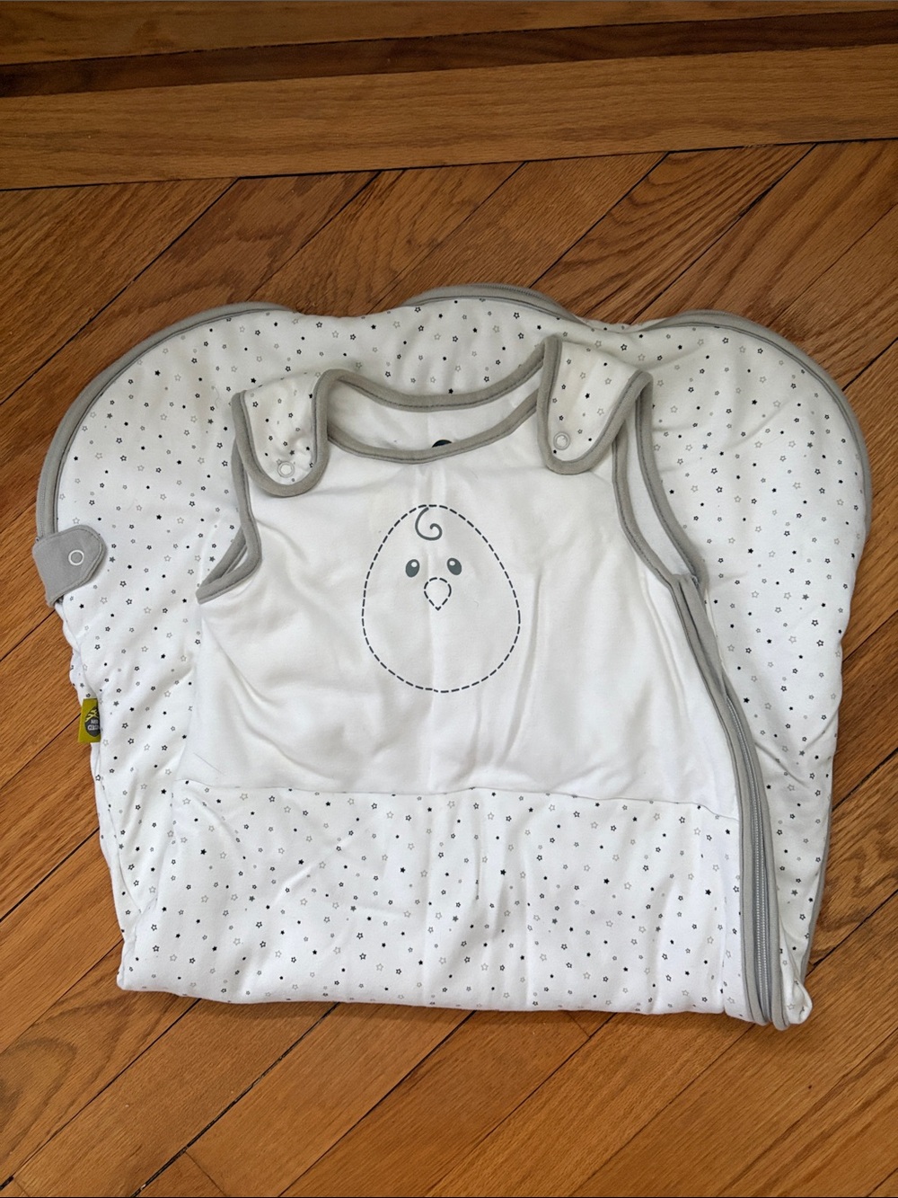 Nested Bean Grey & White Sleep Sack, Size Large